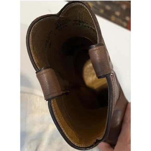 Justin Mens Brown Mid Calf Leather Cowboy Western Roper Style 3714 Boots 7.5C
