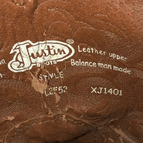 Justin Womens Stampede Brown Leather Square Toe Mid Calf Western Boots 7 1/2
