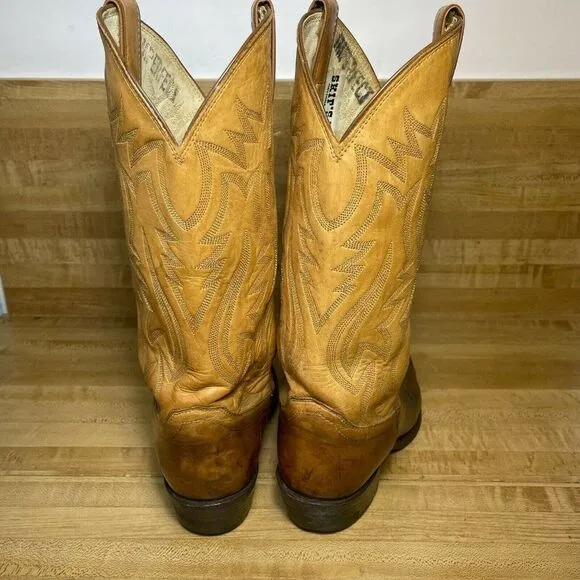 Justin Womens Mid Calf Almond Toe Cowgirl Western Boots Brown Size US 9 D 2403