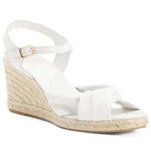 Jutelia Made In Spain Leather Twist Wedge Espadrilles NIB 8/39