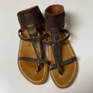 K. Jacques St. Tropez Caravelle Sparkly Leather Gladiator Sandals