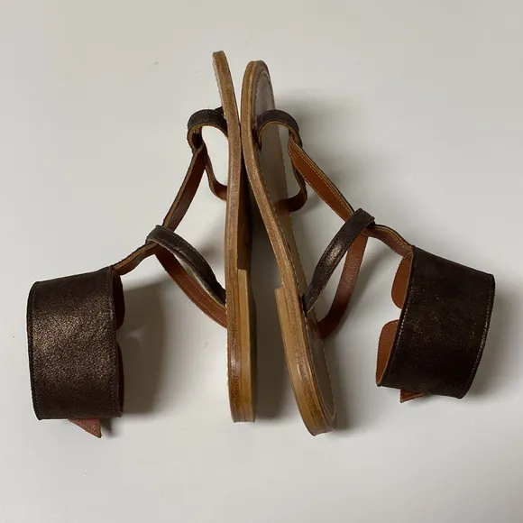 K. Jacques St. Tropez Caravelle Sparkly Leather Gladiator Sandals
