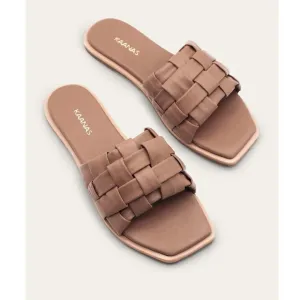 Kaanas Belinha leather open toe slide sandals 11 NEW