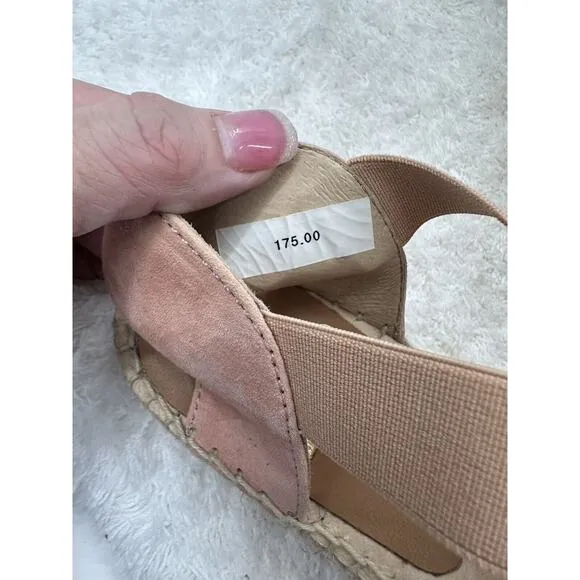 Kanna Pink Floral Embroidered Strappy Espadrilles Flats Made in Spain Size 37 /7