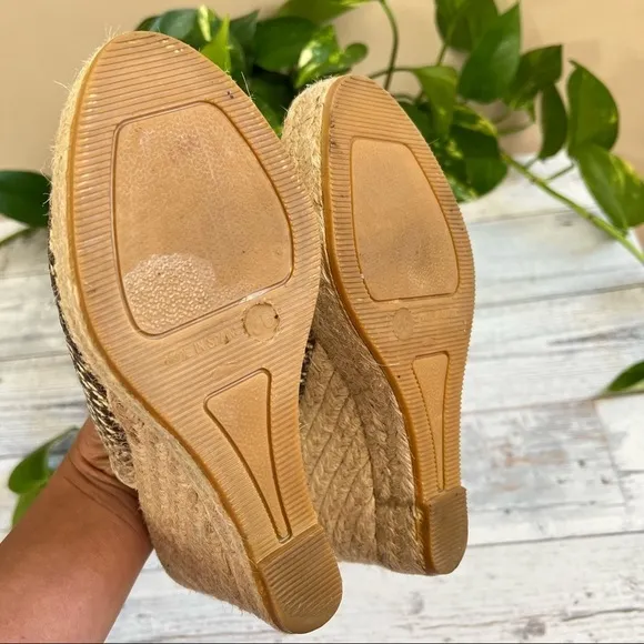 Kanna Women’s Snake Skin Wedge Espadrilles Open Toe Shoes Size 36