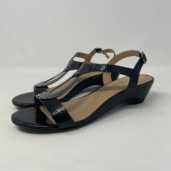 Karen Scott Carmeyy Open Toe Embellished Wedge Sandals - NWT