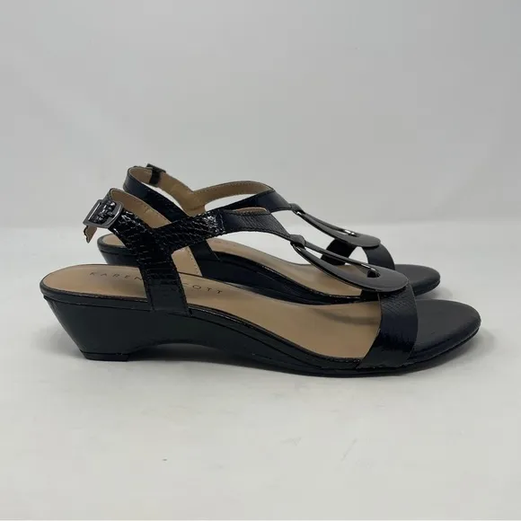 Karen Scott Carmeyy Open Toe Embellished Wedge Sandals - NWT