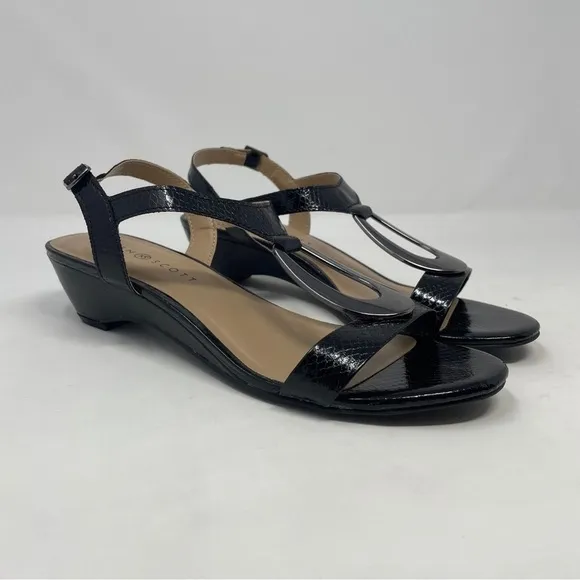 Karen Scott Carmeyy Open Toe Embellished Wedge Sandals - NWT
