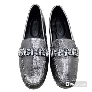 {Karl Lagerfeld Paris} Perryn Metallic Leather Driving Loafers