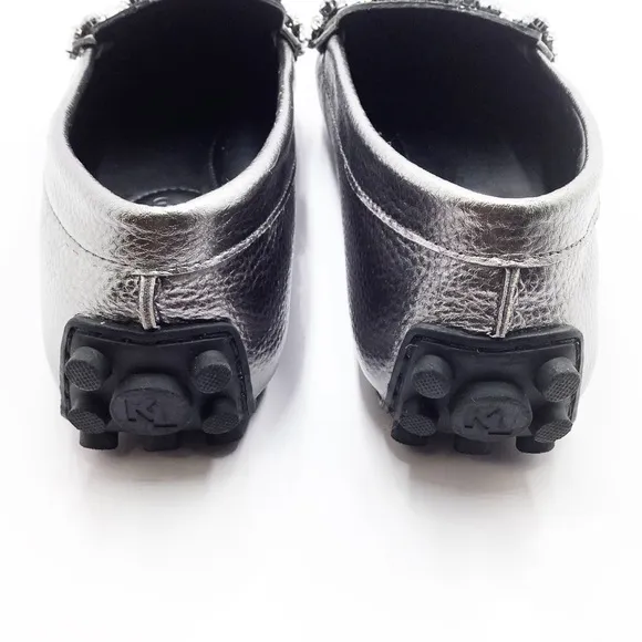 {Karl Lagerfeld Paris} Perryn Metallic Leather Driving Loafers