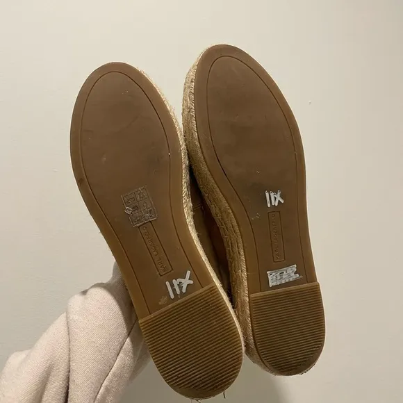 Karl Lagerfeld Suede Jeweled Platform Espadrilles Tan Size 9 - the Mari flats