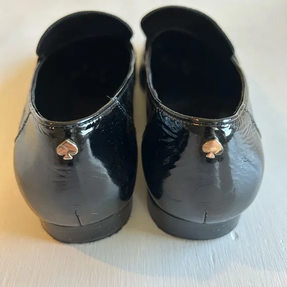 Kate Spade Genevieve Crinkle Patent Leather Black Penny Loafer