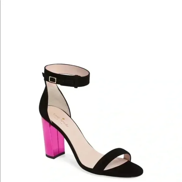 Kate Spade ILONA TOO HEELS -Pink Metalic Block heel