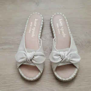 Kate Spade Knotted Bow Espadrille Sandals in Parchment Sz9