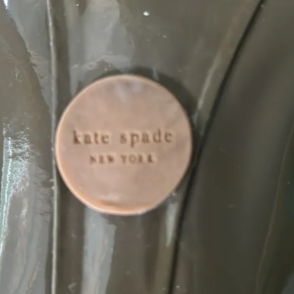 Kate Spade Lacey Olive Green Patent Leather Velvet Bow Ballet Flats Loafers  9.5