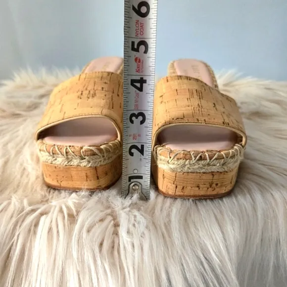 Kate Spade New York Womens Cosette Tan Cork Espadrilles Wedge Sandals - Size 8