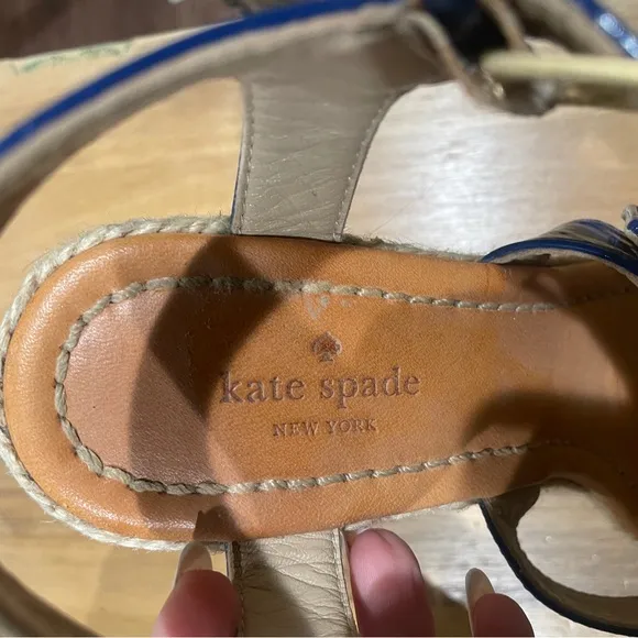 Kate Spade New York Women's Darla Wedge Sandal,Cobalt, 6.5 M US