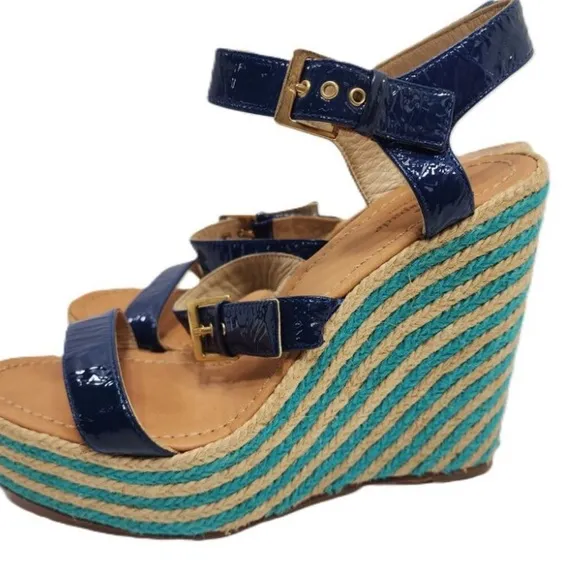 Kate Spade New York Women's Darla Wedge Sandal,Cobalt, 6.5 M US