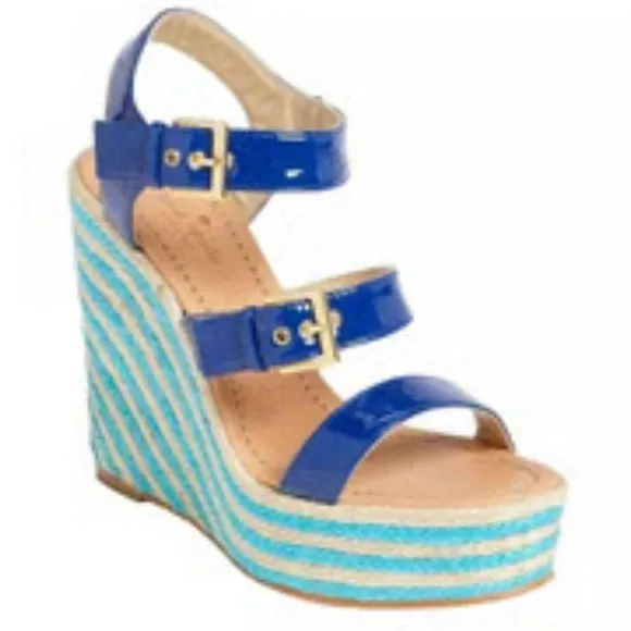 Kate Spade New York Women's Darla Wedge Sandal,Cobalt, 6.5 M US
