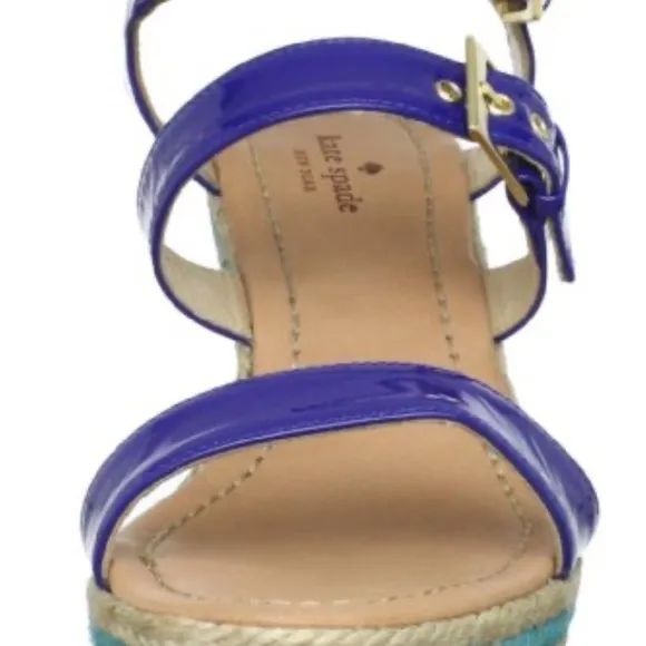 Kate Spade New York Women's Darla Wedge Sandal,Cobalt, 6.5 M US