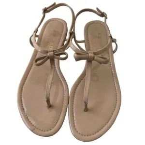 Kate Spade Piazza Patent Vegan Leather Tan Sandals Size 10
