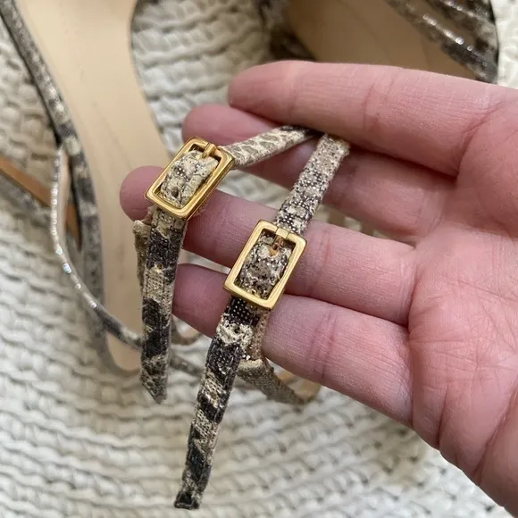 Kate Spade Snakeskin Print‎ Y2K Style Strappy Stiletto Sandals Heels