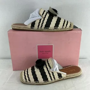 Kate Spade Solero Raffia Espadrilles- Black/Natural- Size 9 - NIB