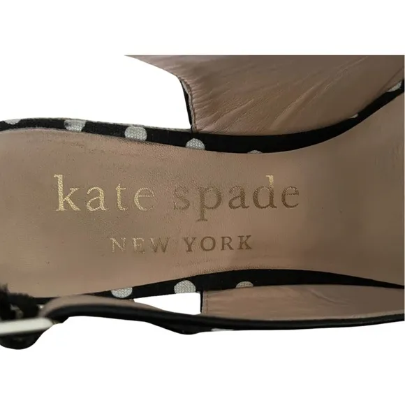 Kate Spade  Wedge Heel Slingback Espadrilles Panama Nights polka dot