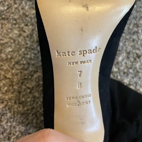 Kate spade women’s mid calf heel boots black size 7