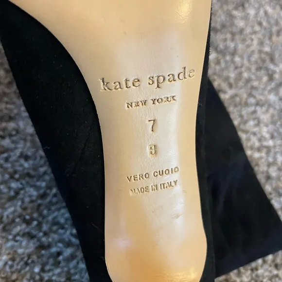Kate spade women’s mid calf heel boots black size 7