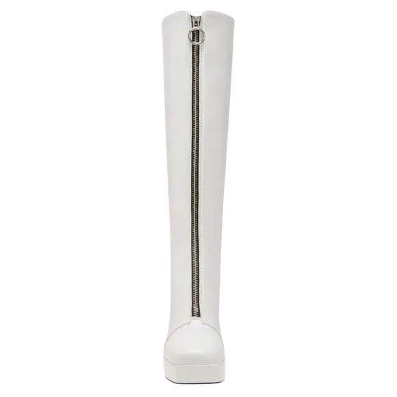 Katy Perry Women's The Uplift Narrow Calf Boots White Size 6 1/2