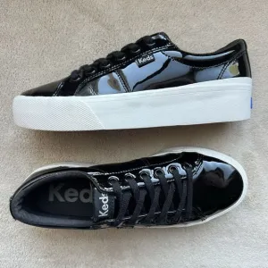 Keds Jump Kick Duo Black Patent Leather Women US 6 Casual Athleisure WH68092