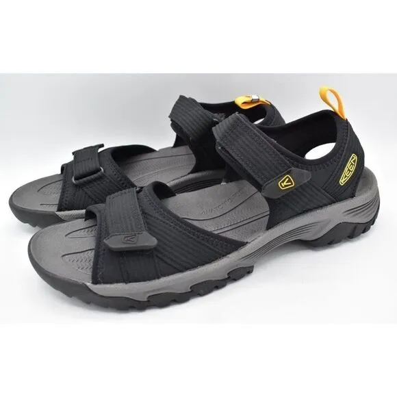 Keen Mens Size 12 Targhee III Open Toe H2 Black Yellow Sandals Shoes