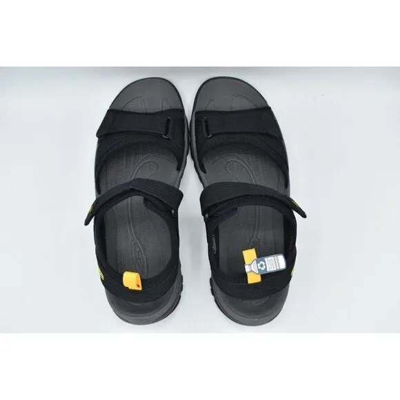 Keen Mens Size 12 Targhee III Open Toe H2 Black Yellow Sandals Shoes