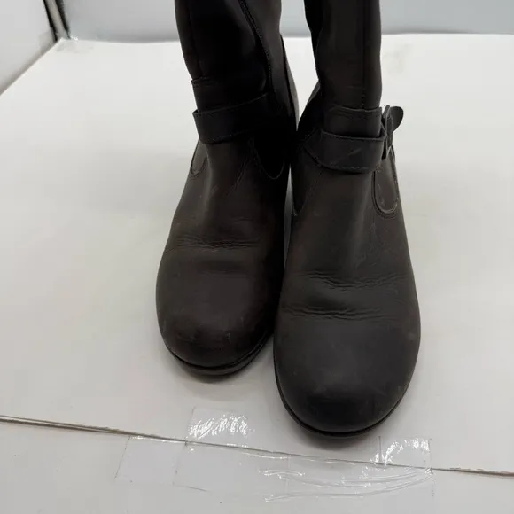 Keen Of Scots Wedge Boots Womens 9 Tall Chunky Platform Zipper Leather Moto Shoe