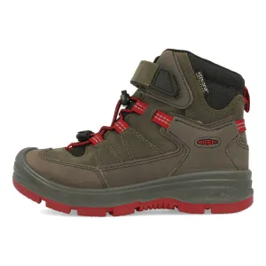 Keen Redwood Mid WP C Kinderschuh Steel Grey Red Dahlia