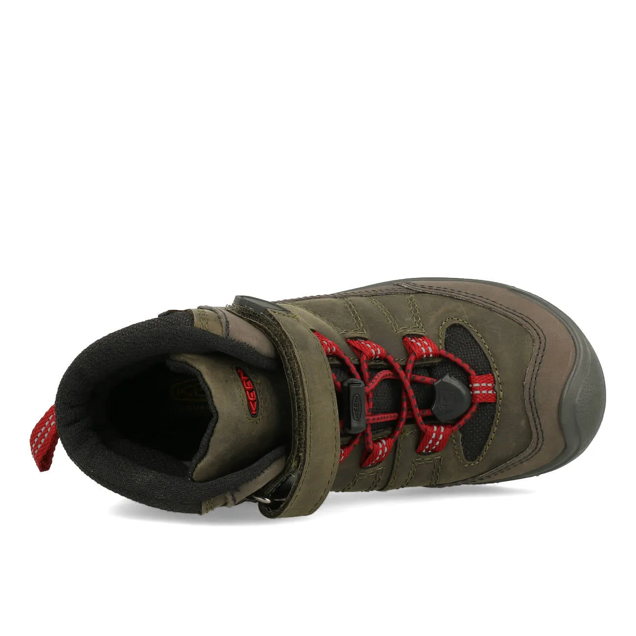 Keen Redwood Mid WP C Kinderschuh Steel Grey Red Dahlia