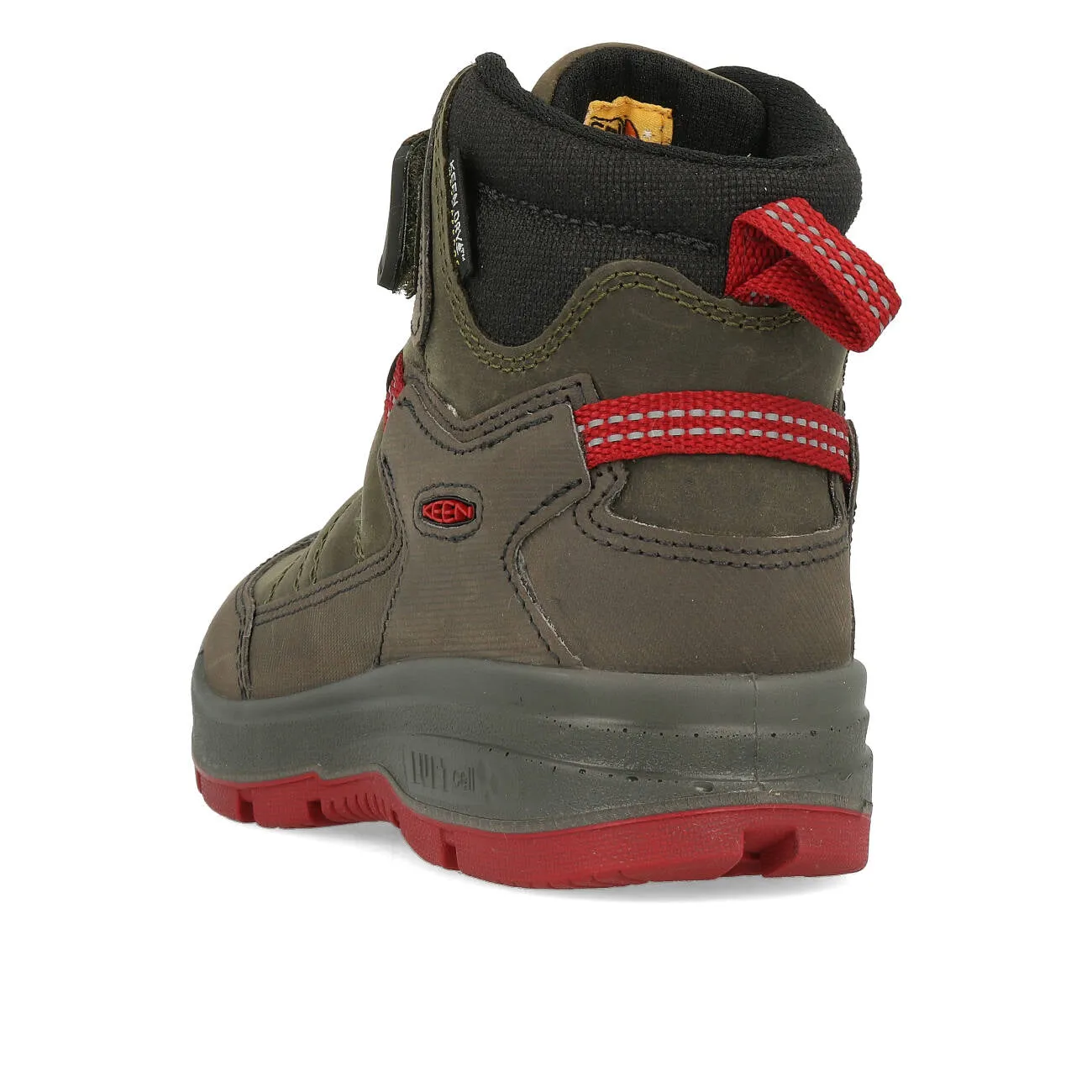 Keen Redwood Mid WP C Kinderschuh Steel Grey Red Dahlia