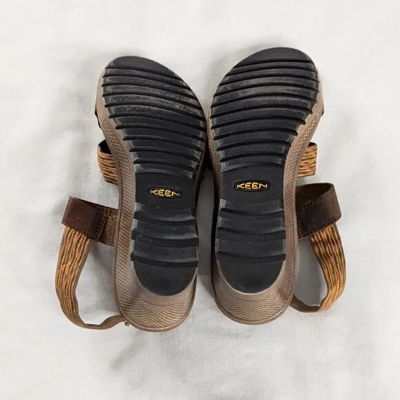 Keen Tan Pink Orange Skyline Wedge Sandals