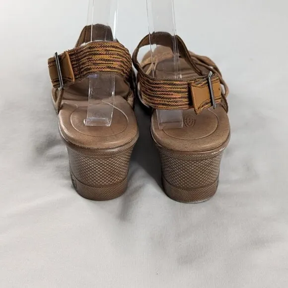 Keen Tan Pink Orange Skyline Wedge Sandals
