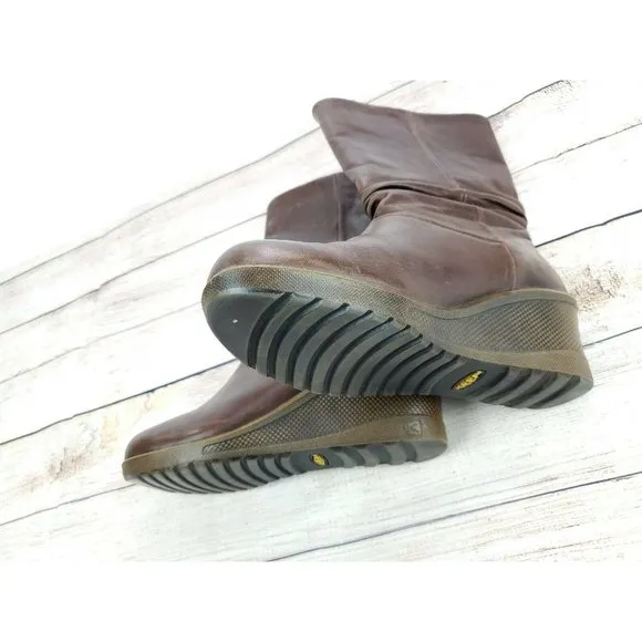 KEEN WOMENS &quot;KATE&quot; BOOTS BROWN SIZE 7.5 SLOUCH DIS