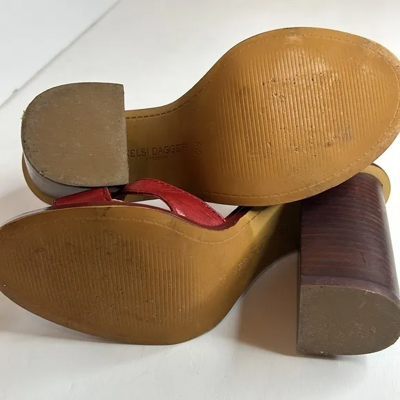 Kelsi Dagger Brooklyn Barcelona red leather sandals sizer 6.5.