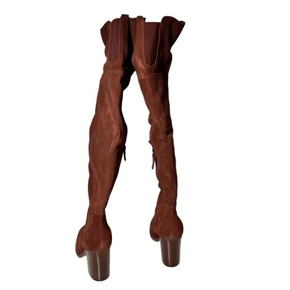 Kelsi Dagger Logan Suede Wide Calf Over the Knee Boots