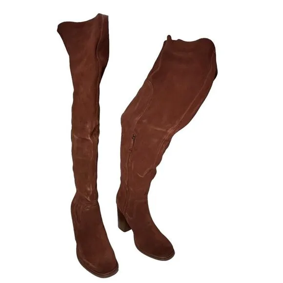Kelsi Dagger Logan Suede Wide Calf Over the Knee Boots