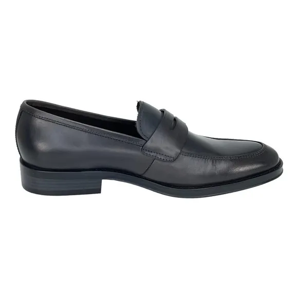 Kenneth Cole Brock Dark Grey Leather Mens Penny Loafers Size 7M