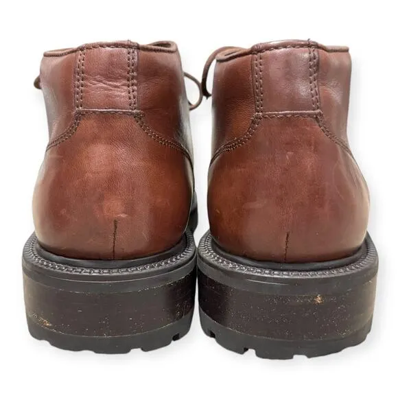 Kenneth Cole Leather Square Split Toe Chunky Lug Sole Y2K Chukka Boots Men's 13