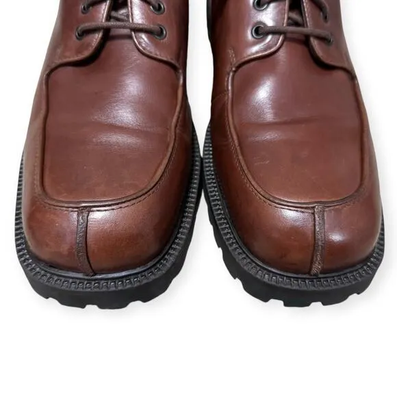 Kenneth Cole Leather Square Split Toe Chunky Lug Sole Y2K Chukka Boots Men's 13