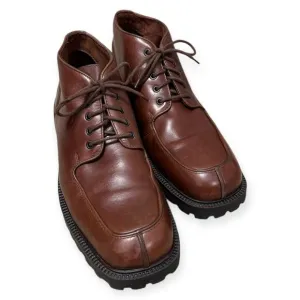 Kenneth Cole Leather Square Split Toe Chunky Lug Sole Y2K Chukka Boots Men's 13