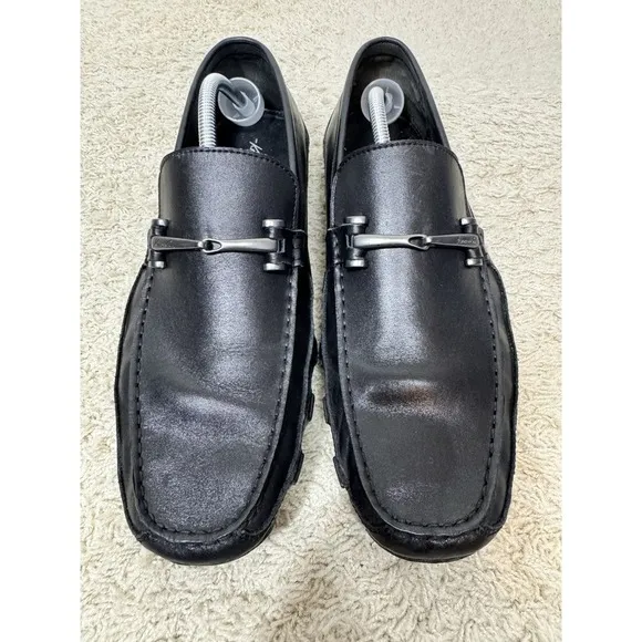 Kenneth Cole Men's New York Inner Circle Black Leather Driving Loafers Size‎ 13