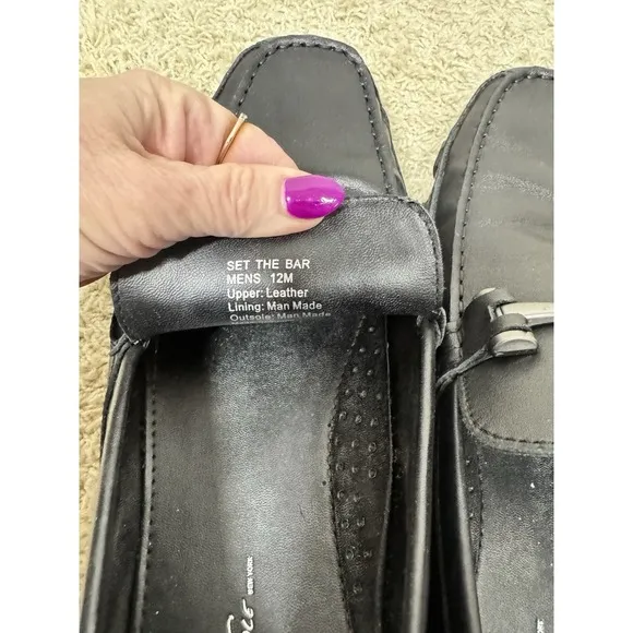 Kenneth Cole Men's New York Inner Circle Black Leather Driving Loafers Size‎ 13